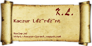 Kaczur Lóránt névjegykártya