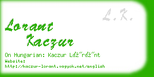 lorant kaczur business card